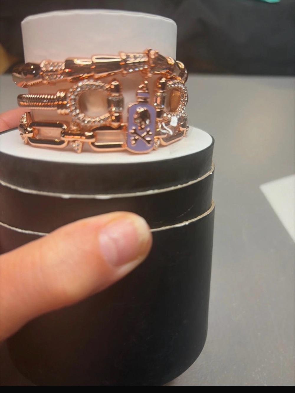 Bomb Party ‘A Grave Glow’ Rose Gold Layered Chain Bracelet Halloween